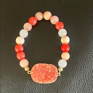 Chico's Coral Beaded Bracelet